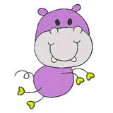 Cute hippo machine embroidery design by sweetstitchdesign.com