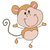 Cute monkey machine embroidery design by sweetstitchdesign.com