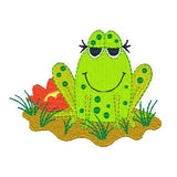 Frog machine embroidery design by sweetstitchdesign.com