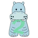 Baby hippo machine embroidery design by sweetstitchdesign.com