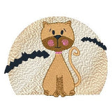 Cute autumn cat with harvest moon machine embroidery design by sweetstitchdesign.com