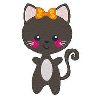 Halloween Kawaii cat machine embroidery design by sweetstitchdesign.com