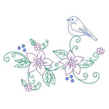 Spring flowers and birds machine embroidery design by s
