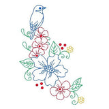 Spring flowers and birds machine embroidery design by sweetstitchdesign.com