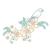 Spring flowers and birds machine embroidery design by sweetstitchdesign.com