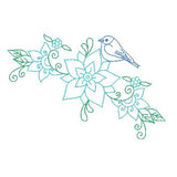 Spring flowers and birds machine embroidery design by sweetstitchdesign.com