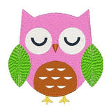 Cute owl machine embroidery design by sweetstitchdesign.com