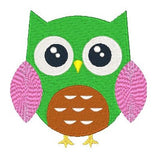 Cute owl machine embroidery design by sweetstitchdesign.com