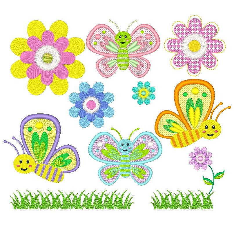 Lovely Butterflies set of 11 machine embroidery designs by sweetstitchdesign.com