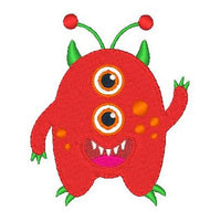 Silly monster machine embroidery design by sweetstitchdesign.com