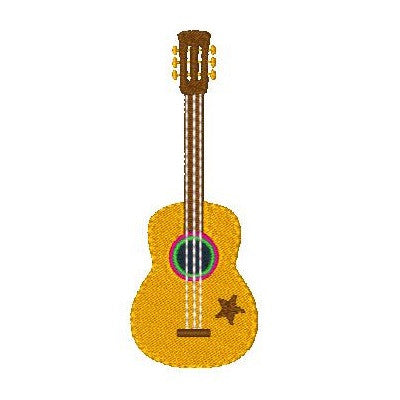 Guitar machine embroidery design by sweetstitchdesign.com