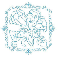 Les fleurs belle biazze quilt block by sweetstitchdesign.com