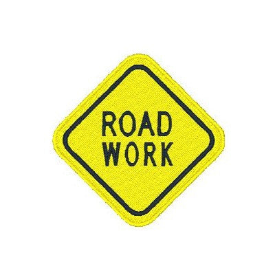 Road sign machine embroidery design by sweetstitchdesign.com