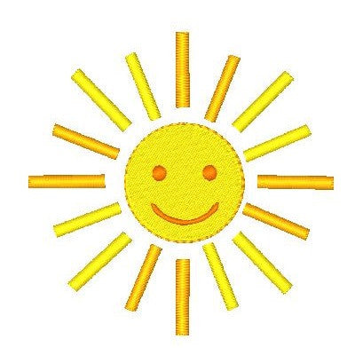 Happy sun machine embroidery design by sweetstitchdesign.com