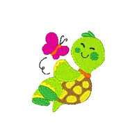 Cute baby turtle machine embroidery design by sweetstitchdesign.com