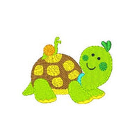 Cute baby turtle machine embroidery design by sweetstitchdesign.com