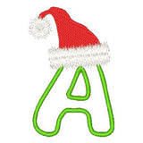 Christmas alphabet applique machine embroidery design by sweetstitchdesign.com