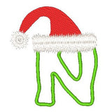 Christmas alphabet applique machine embroidery design by sweetstitchdesign.com