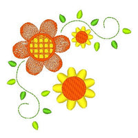 Floral corner machine embroidery design by sweetstitchdesign.com