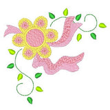 Floral corner machine embroidery design by sweetstitchdesign.com