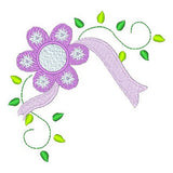 Floral corner machine embroidery design by sweetstitchdesign.com