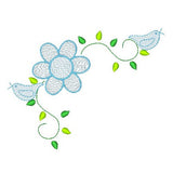 Floral corner machine embroidery design by sweetstitchdesign.com