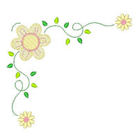 Floral corner machine embroidery design by sweetstitchdesign.com