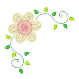 Floral corner machine embroidery design by sweetstitchdesign.com