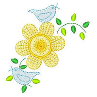 Floral corner machine embroidery design by sweetstitchdesign.com