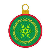 Christmas ornament fill stitch machine embroidery design by sweetstitchdesign.com