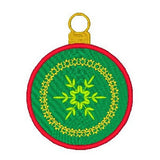 Christmas ornament fill stitch machine embroidery design by sweetstitchdesign.com