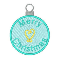 Christmas ornament fill stitch machine embroidery design by sweetstitchdesign.com