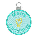 Christmas ornament fill stitch machine embroidery design by sweetstitchdesign.com