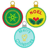 Christmas ornament fill stitch machine embroidery designs by sweetstitchdesign.com
