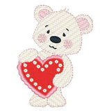 Valentine teddy bear machine embroidery design by sweetstitchdesign.com