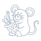 Roly poly sewing mouse machine embroidery design by sweetstitchdesign.com