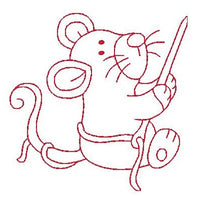 Roly poly sewing mouse machine embroidery design by sweetstitchdesign.com