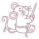 Roly poly sewing mouse machine embroidery design by sweetstitchdesign.com