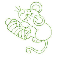 Roly poly sewing mouse machine embroidery design by sweetstitchdesign.com