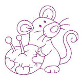 Roly poly sewing mouse machine embroidery design by sweetstitchdesign.com