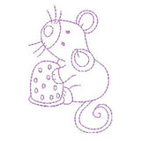 Roly poly sewing mouse machine embroidery design by sweetstitchdesign.com