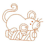 Roly poly sewing mouse machine embroidery design by sweetstitchdesign.com