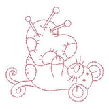 Roly poly sewing mouse machine embroidery design by sweetstitchdesign.com