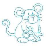 Roly poly sewing mouse machine embroidery design by sweetstitchdesign.com