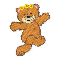 Old fashioned bear machine embroidery design by sweetstitchdesign.com