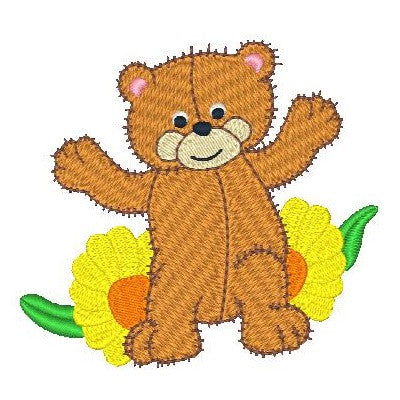 Old fashioned bear machine embroidery design by sweetstitchdesign.com