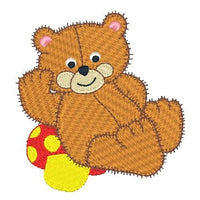 Old fashioned bear machine embroidery design by sweetstitchdesign.com