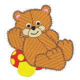 Old fashioned bear machine embroidery design by sweetstitchdesign.com