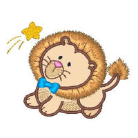 Sweet little lion applique machine embroidery design by sweetstitchdesign.com