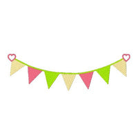 Bunting machine embroidery design by sweetstitchdesign.com